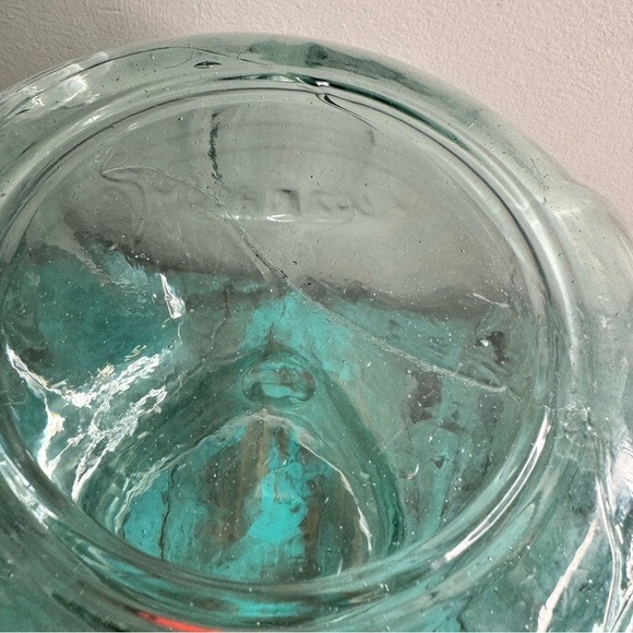 Vintage Mid Century Modern Blown Glass Large Apothecary Canister Pumpkin Shape - Picture 7 of 13